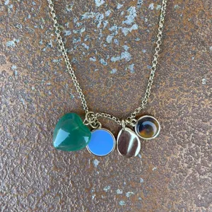 Loft Cluster Two Tone gold Pendant Necklace thumbnail 2