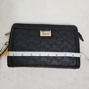 Juicy Couture Embossed Black and‎ Gold Clutch with Chain Strap thumbnail 6