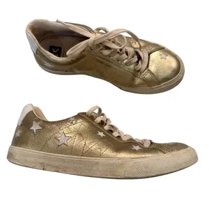 Veja X Madewell Gold Star Leather Lace Up Sneakers Womens 8 Casual Flat Shoes thumbnail 1