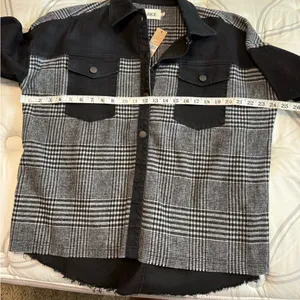 BKE denim and pieced flannel jacket thumbnail 5