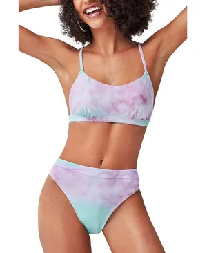 New Womens CUPSHE High Waisted Tie Dye Tummy Control Bikini Swimsuit M/L thumbnail 1