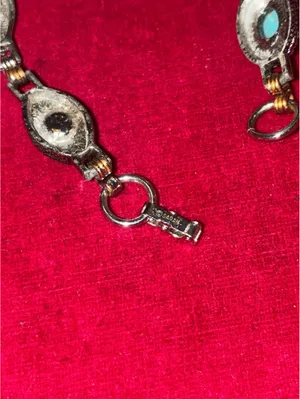 Vintage Signed Sarah Coventry Silver-Tone Multi-Color Stone Link Bracelet thumbnail 4