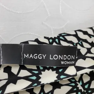 Maggie London Stitch Fix Dress 22W Black White Cenna Jersey Starbust Mini NEW thumbnail 4