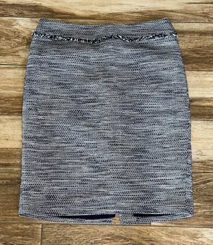 Karl Lagerfeld blue tweed pencil skirt thumbnail 1