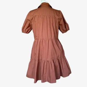 Abercrombie & Fitch Poplin Trapeze Shirt Dress in Chestnut Sz‎ XS thumbnail 7