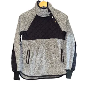 Abercrombie & Fitch Quilted Fleece Pullover Sweatshirt‎ Mock Neck XS Equestrian thumbnail 2
