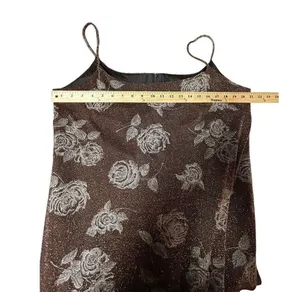 After Dark Copper Brown With Copper Specks Floral Size 16 Sleeveless Note Flaw thumbnail 12