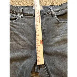 Everlane Jeans Women's 32 Black Kick Crop Coated Raw Hem High Rise thumbnail 5