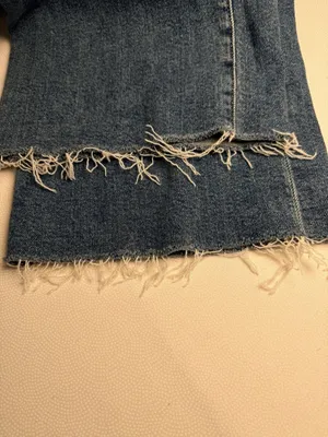 LOFT Women’s 00/24 Wide Leg Jeans High Rise Light Wash Raw Frayed Hem thumbnail 6