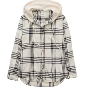 American Eagle - NWT Plaid Button Down Y2K Grunge Hooded Shirt Jacket Sz S thumbnail 2