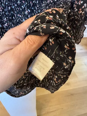 Max Studio Women's Black Floral Smocked Square Neck Peplum Blouse Size L thumbnail 4