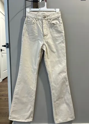 PacSun High-Rise Bootcut Jeans Cream thumbnail 1