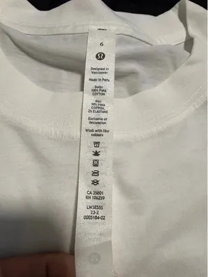 Lululemon All Yours Tee *Cotton White Size 6 thumbnail 3