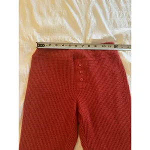 Aerie Red Waffle Knit Lounge Pajama Pants Cozy Holiday Jogger Leggings thumbnail 3