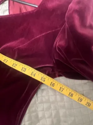 Laura Ashley Vintage Burgundy Velvet Dress 80sRomance Victorian Ralph Christmas thumbnail 10