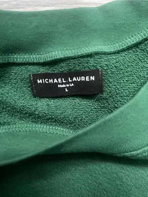 Michael Lauren Green to Blue Ombré Long Sleeves Crew Neck Sweatshirt Cotton L thumbnail 3