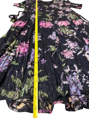 Olivia Floral Black Lace Slip Midi Dress Size M 90s Vintage thumbnail 10
