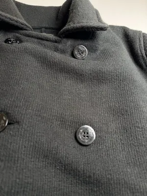 OBEY Propaganda Women’s Small Black Double Breasted Knit Peacoat Jacket thumbnail 7
