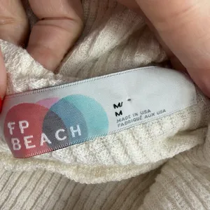 Free People Beach Sz M Top World Traveler‎ Ribbed Cowl Neck Dolman Split Back thumbnail 5