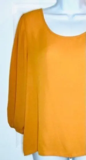 Brenda’s Button Back Blouse Mustard Yellow S thumbnail 1
