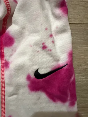 Nike Kids White & Hot Pink Tie-Dye Jogger Sweatpants thumbnail 3