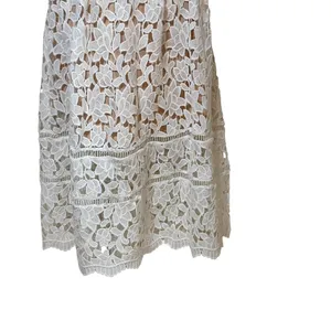 Lulus White Floral Lace Midi Dress Nude Lining Sweetheart JMD4423 Small thumbnail 6