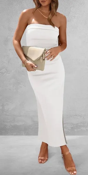 Amazon White Midi Dress  thumbnail 1