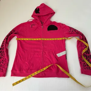 Free City Leopard Zip Hoodie Fuschia, S thumbnail 8