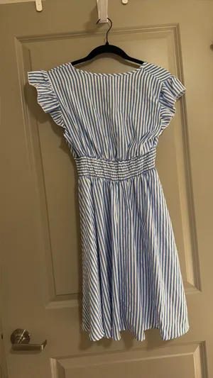 Shein Dress Blue Striped thumbnail 2