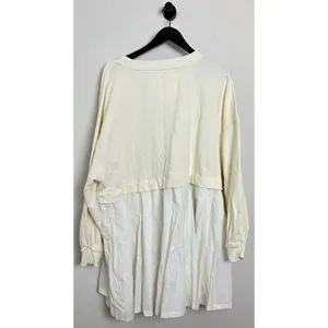 FREE PEOPLE Eleanor Sweatshirt Dress in Grey Combo Size Large thumbnail 8