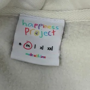 Happiness Project White Hoodie Rainbow Smiley Face Medium Size L thumbnail 3