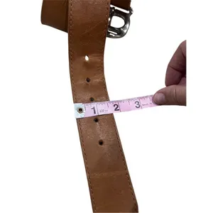 Michael Kors Women's Brown Leather Belt Silver Buckle Adjustable Chunky thumbnail 2