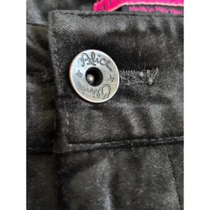 Alice + Olivia Velvet Pants 31 Black Straight Leg Luxury Goth Designer Trousers‎ thumbnail 6