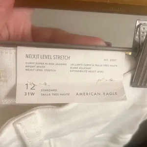 American Eagle Ne(x)t Level Curvy High-Waisted White Sz 12/31W Jeggings thumbnail 10