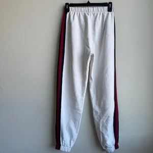 Brandy Melville White Blue Red Stripe Joggers Size XS Small thumbnail 4