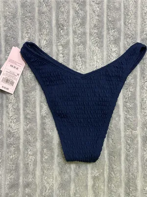 Wild Fable Smocked Bikini Bottom — Navy Blue — XS (0–2) thumbnail 4