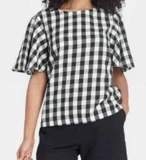 a new day Black and White Gingham Blouse thumbnail 1