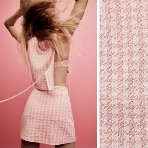 Zara Pink Houndstooth Retro Knit Halter Crop‎ Top with Bralette thumbnail 6