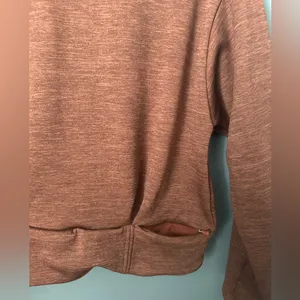 Athleta Brown Quarter-Zip cropped Sweatshirt thumbnail 5