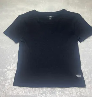 Vans Black Ribbed Crewneck Tee with Logo Patch thumbnail 1