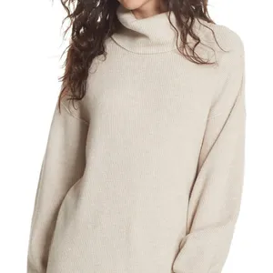 Free‎ People Cream Ribbed Softly Structured Tunic Sweater thumbnail 9