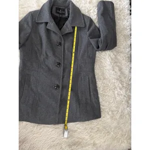 London Fog Women's Gray Wool Blend Coat Jacket Classic Pea Coat Medium‎ thumbnail 7