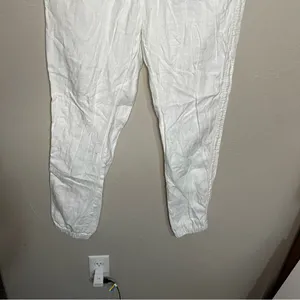 Athleta Cabo Linen Jogger‎ Tall White High Rise Drawstring Pull On Pants thumbnail 4