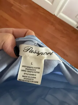 Passports Midi Strapless Blue Floral Dress thumbnail 5