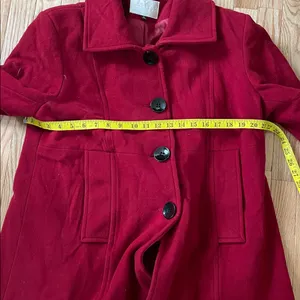 Gallery Pea Coat Womens XL Red Button Up Wool Vintage Inspired Old Money Preppy thumbnail 7