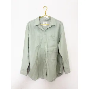 Abercrombie & Fitch Vegan Leather Oversized Shirt-Jacket Size Large Mint Shacket thumbnail 4