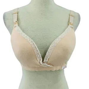 Momma's Comfy Maternity Bra Peach Cotton Xlarge thumbnail 1
