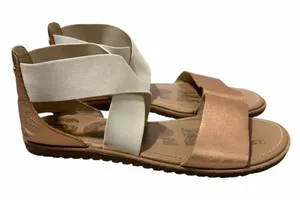 SOREL Ella Leather Sandal Natural Rose‎ Gold Women's Size 9.5 thumbnail 1