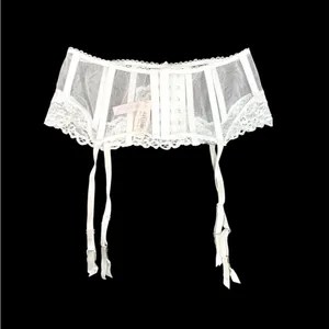Victoria’s Secret White Bridal Crystal Embellished Garter Belt Sz XS/S/TP/P NWT thumbnail 3