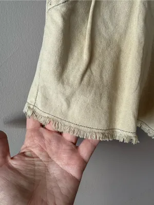 Free People One Womens Ivory Penny High-Waisted Paper Bag Tie Waist Short Size 2 thumbnail 3
